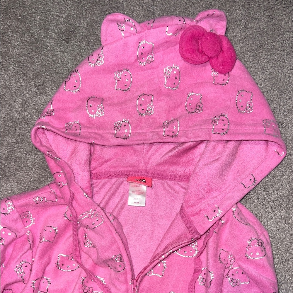 Hello Kitty Pink & Silver Onesie with ears & bow